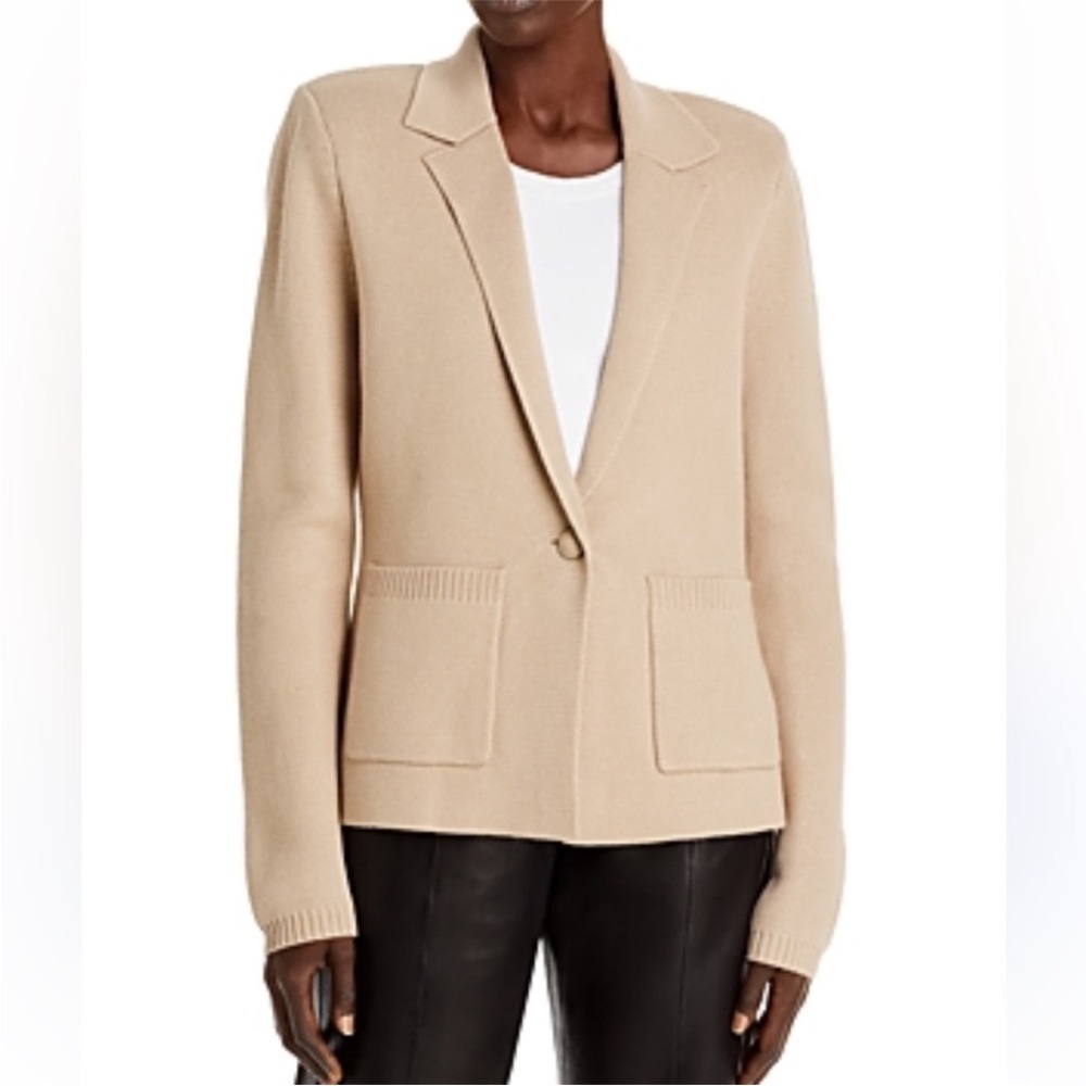 L’AGENCE Lacey Knit Blazer in Khaki Size M - Picture 2 of 11